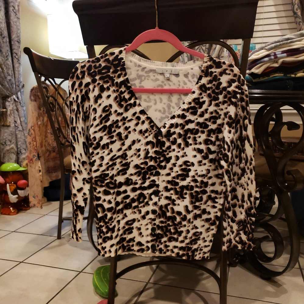 I.C.E leapord print cardigan